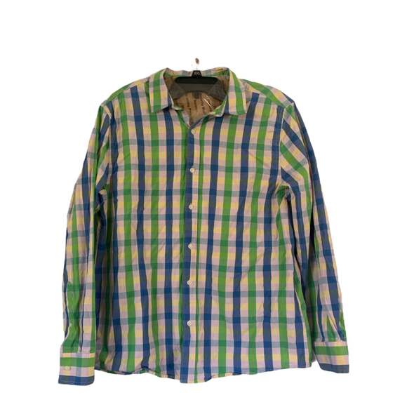 Bixby nomad Button Down Shirt blue green Mens size large - Picture 2 of 6